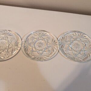 Vintage Glass Coasters, Qty 3